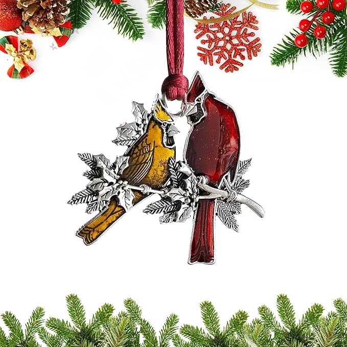 Christmas Ornaments, 2025 Solid Pewter Christmas Tree Ornament Handcrafted Metal DIY Hanging Craft Collectibles for Xmas Trees Home Party Party Gifts (Bird)