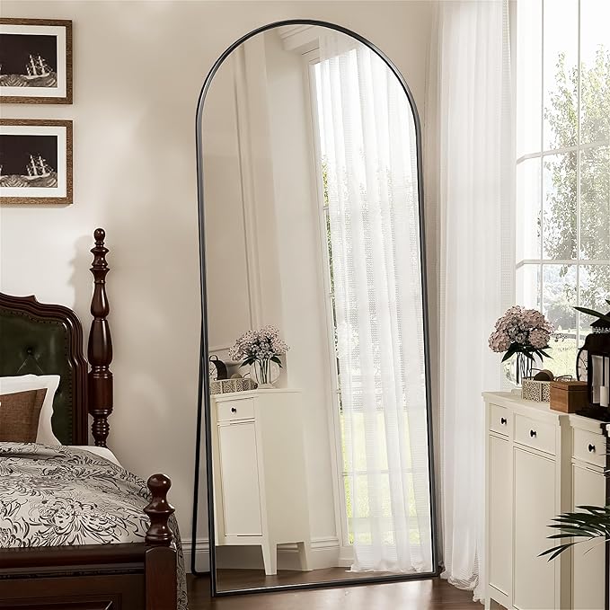 Antok Full Length Mirror, 71"x28" Floor Mirror, Oversized Floor Standing Mirror Freestanding Full Body Mirrors with Stand for Bedroom, Hanging Mounted Mirrors for Living Room Cloakroom, Black
