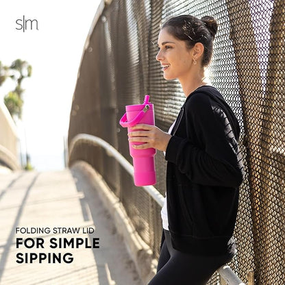 Simple Modern Trek Pivot | 40oz Flip Straw Tumbler with Handle | Water Bottle & Boot | Interchangeable Straw & Chug Lids | Insulated Stainless Steel Jug | Gym Sports Outdoors | Green Apple