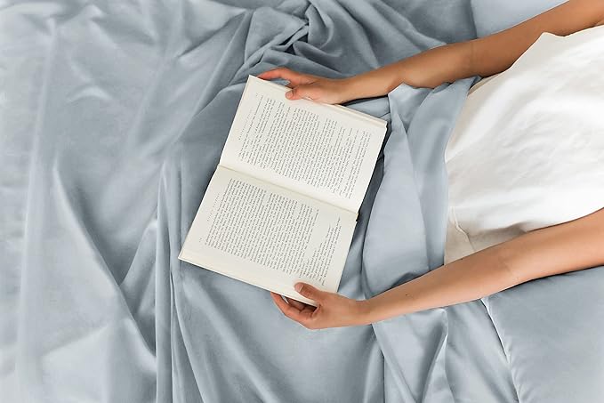 CGK Linens Twin XL 4 Piece Sheet Set - Cooling Sheets for Hot Sleepers - Hotel Luxury Bedding Set w/ 8-16 Inch Deep Pockets - 1 Flat & 1 Fitted & 2 Pillowcases - Soft, Comfy & Wrinkle Free - Sky Blue