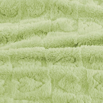 Fleece Baby Blanket Heart Checkered Blanket, Ultra Soft Cozy Baby Blankets for Boys Girls, Fluffy Infant Toddler Newborn Receiving Blankets for Crib Stroller 30”×40” (Green)