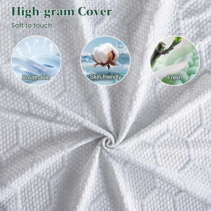 Firm Mattress Topper Twin Size, 3 Inch High Density Support Foam with Washable Deep Protector, Bed Topper with Ventilated Design, Enhanced Support for Back Pain&Pressure Relief,CertiPUR-US