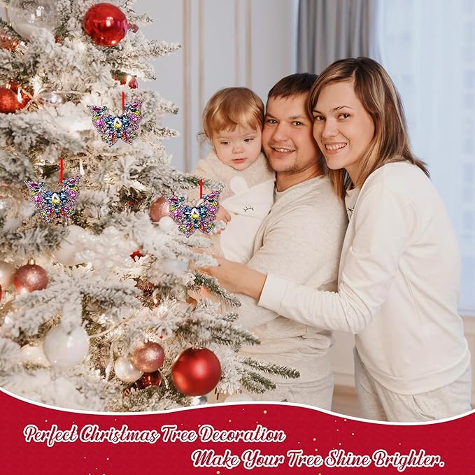 WhatSign Butterfly Christmas Ornament - Monarch Hanging Ornament for Christmas Tree Colorful Decorations Butterfly for Women Girls