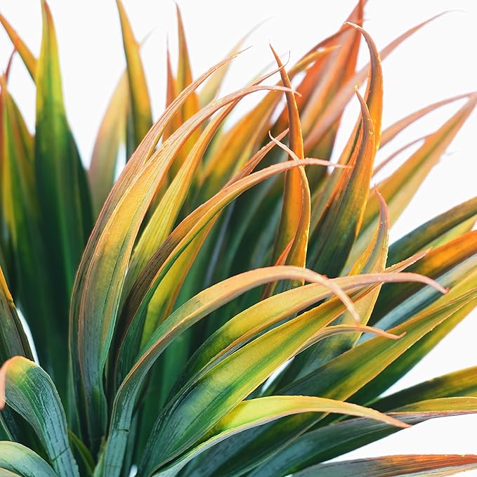 Artificial Fake Grass,12PCS Outdoor Faux Grasses Plastic Plants Greenery UV Resistant for Outside Home Windowbox Garden Office Patio Hanging Planter Front Porch Fall Décor (Yellow)