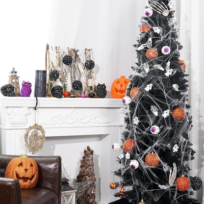 3.15" Christmas Ball Ornaments Glitter Shatterproof Christmas Tree Ornaments Sequin Xmas Hanging Balls Decorations for Wedding Party Holiday(Orange)