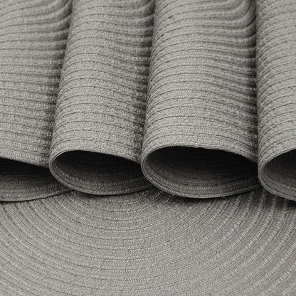 SHACOS Round Braided Placemats Set of 6 Thick Fabric Circle Grey Place Mats Woven Table Mats for Dining Tables 15 inch (Gray, 6)