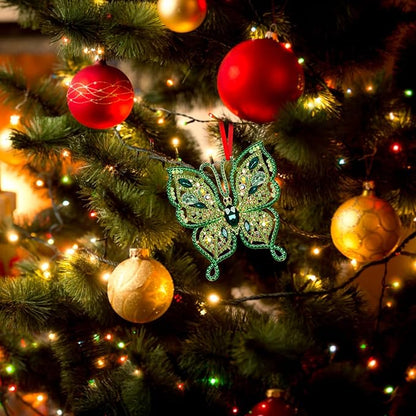 PETCEE Green Butterfly Christmas Ornaments - 2025 Monarch Butterfly Keepsake Christmas Tree Decorations Monarch Hanging Ornaments Gifts for Girl Friend Daughter Sister Mother Granddaughter