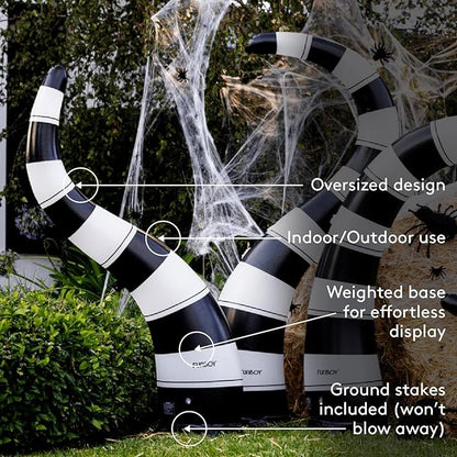 FUNBOY Giant Inflatable Light-Up Yard Snake Scary Halloween Décor, Indoor/Outdoor, (3 Pack)