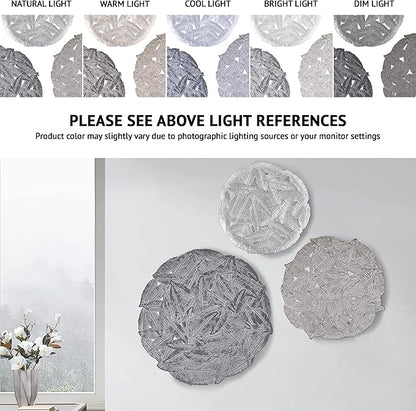 Madison Park Wall Art Living Room Metal Decor - Home Accent Modern Kitchen Dining Decoration, Ready to Hang Panel for Bedroom, Multi-Sizes, Rossi Grey 3 Piece