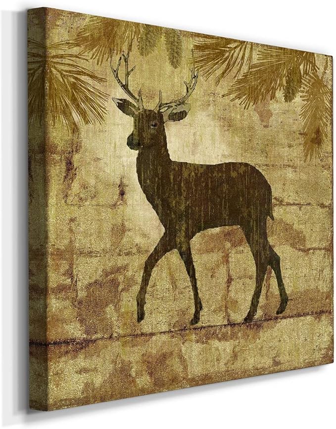 Colorful Animals Painting Wall Art on Canvas Modern Abstract Artwork, Country Deer Wall Art, Ready to Hang, 40'' x 40''
