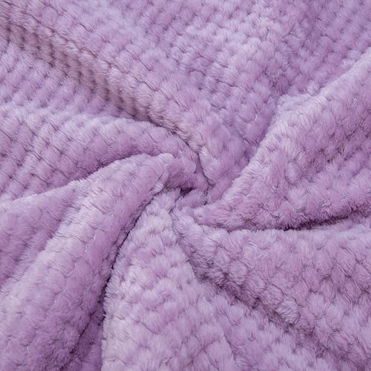 Fuzzy Throw Blanket, Plush Fleece Blankets for Adults, Toddler, Boys and Girls, Warm Soft Blankets and Throws for Bed, Couch, Sofa, Travel and Outdoor, Camping (40Wx60L, M-Lavender)
