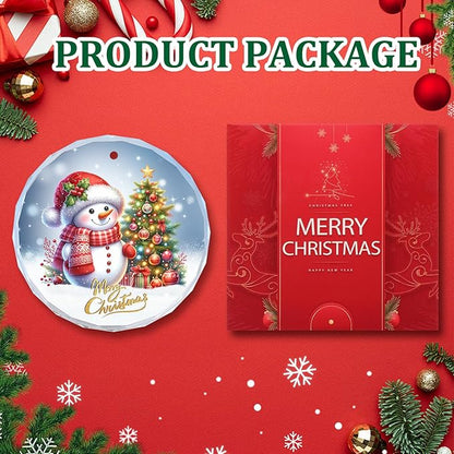 Christmas Ornaments Snowman Ornaments, Crystal Glass Ornaments for Christmas Tree Decoration - Holiday Hanging Ornament - 2025 Christmas Tree Ornament.