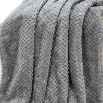 Fuzzy Throw Blanket, Plush Fleece Blankets for Adults, Toddler, Boys and Girls, Warm Soft Blankets and Throws for Bed, Couch, Sofa, Travel and Outdoor, Camping (Throw(50"x70"), L-Flint Gray)