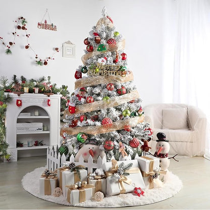 SHareconn 30ct 2.36 Inch Christmas Tree Balls Ornaments, Colored Shatterproof Plastic Decorative Baubles Decorations for Xmas Tree Decor Holiday Party Wedding Decoration (Red & Green Gold, 60mm)