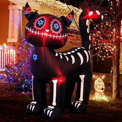 4 Feet Tall Halloween Inflatable Black Cat LED Lights Decor Outdoor Indoor Holiday Decorations,Blow up Lighted Yard Decor, Giant Lawn Inflatable Home Garden Party Decoration
