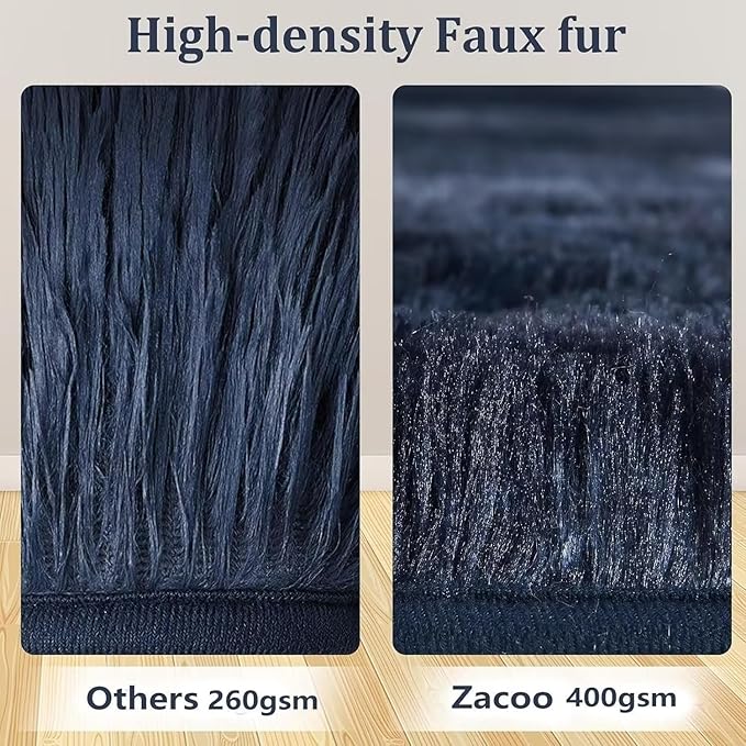 Bedroom Rug 2x6 Runner Rugs Fluffy Shaggy Bedside Hallway Entryway Rugs Soft Plush Floor Carpet for Nursery Kids Room Non Slip Fuzzy Rug Shag Faux Fur Rug for Living Room, Tie Dye Navy
