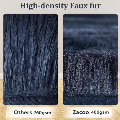 Bedroom Rug 2x6 Runner Rugs Fluffy Shaggy Bedside Hallway Entryway Rugs Soft Plush Floor Carpet for Nursery Kids Room Non Slip Fuzzy Rug Shag Faux Fur Rug for Living Room, Tie Dye Navy
