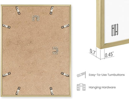 HAUS AND HUES 20x30 Gold Metal Picture Frames - Features Premium Aluminum, Vertical & Horizontal Hang, Shatterproof Plexiglass - Perfect for Home, Room, Office (20x30 in, Gold, Set of 9)