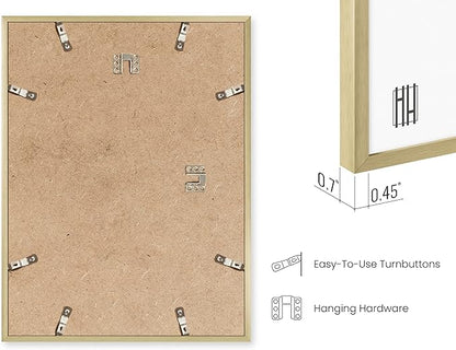 HAUS AND HUES 9x12 Gold Metal Picture Frames - Features Premium Aluminum, Vertical & Horizontal Hang, Shatterproof Plexiglass - Perfect for Home, Room, Office (9x12 in, Gold, Set of 6)