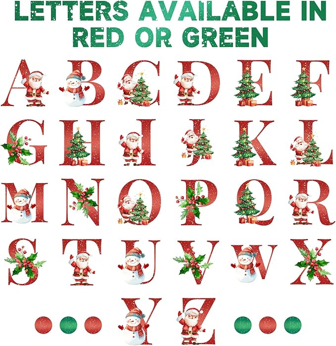 Personalized Christmas Ornaments with Names, Name Ornaments for Christmas Tree, Custom Initial Christmas Ornament for Kids and Adults, Stocking Name Tags