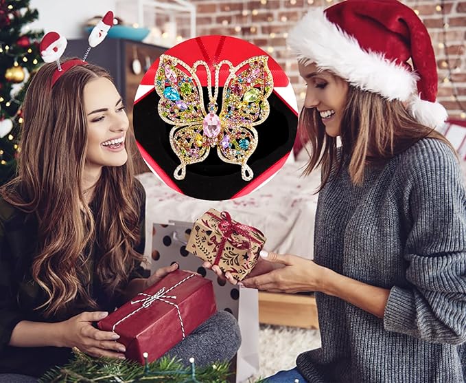 PETCEE Butterfly Christmas Ornaments 2025 - Monarch Butterfly Hanging Ornaments for Christmas Tree Decorations Monarch Keepsake Gifts for Girl Friend Daughter Sister Mother Granddaughter