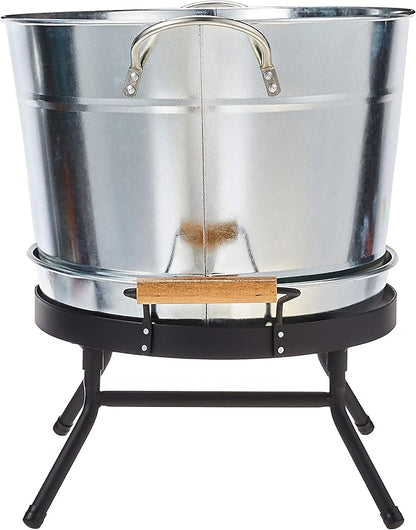 Tablecraft Beverage Tub Set, 6 Gallon, Galvanized/Black
