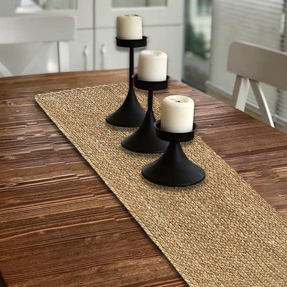 Woven Placemats One Table Runner 36 Inches Long Rattan Placemat Rectangle Runners Natural Wicker Heavy Braided Straw Place Mats Braided Outdoor Placemats for Patio Table, 35.83 X 12.99inch
