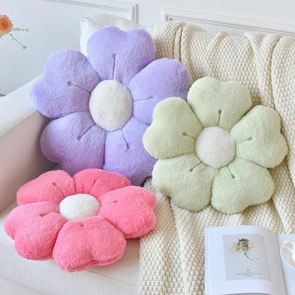 Flower Pillow, Flower Shaped Pillow Decorative Throw Pillows for Bed Couch, Cute Daisy Pillow Dorm Decor Floor Seating Cushion (Hot Pink, 15 Inches)