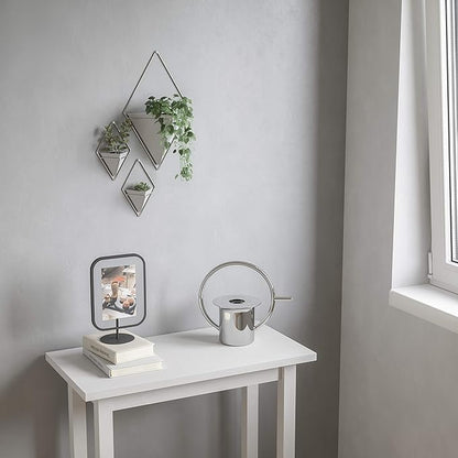 Umbra Trigg Hanging Planter Vase Wall Decor, Pot and Container for Succulents, Cactus, Faux Plants, and More, Large, White/Nickel