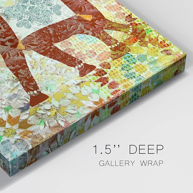 Cute Animals Artwork Abstract Colorful Painting Wall Art on Canvas, Bali Elephant Wall Art, Ready to Hang, 10'' x 10''