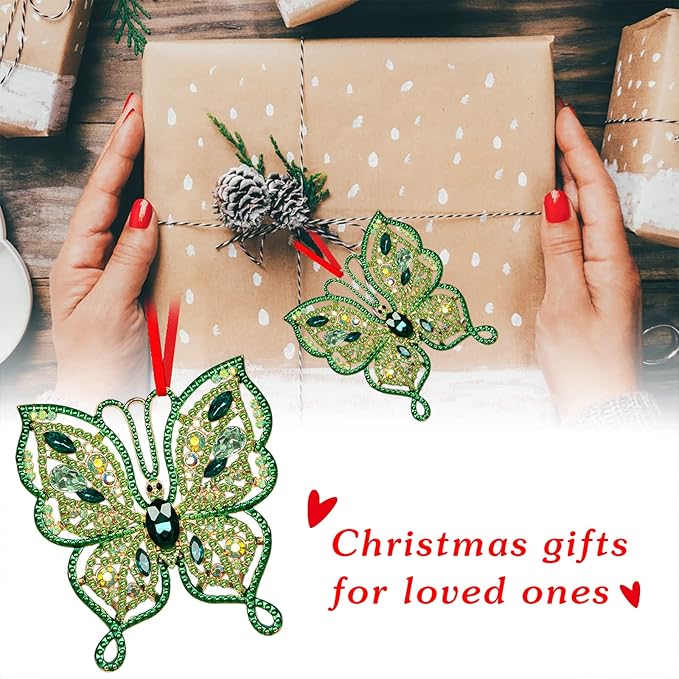 PETCEE Green Butterfly Christmas Ornaments - 2025 Monarch Butterfly Keepsake Christmas Tree Decorations Monarch Hanging Ornaments Gifts for Girl Friend Daughter Sister Mother Granddaughter