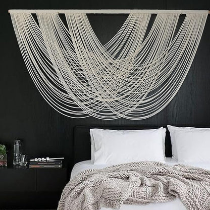 Flber Macrame Wall Hanging Large 57.00" W x 31.00" L Macrame Wall Decor Large Yarn Tapestry Home Boho Wall Decor