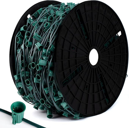 1000 FT C9 Spool Wire 12 Inch Spacing, Commercial, UL Listed Stringer Spool for Holiday and Christmas Light Wire SPT-1, Indoor/Outdoor Compatibility (C9-1000 Feet)