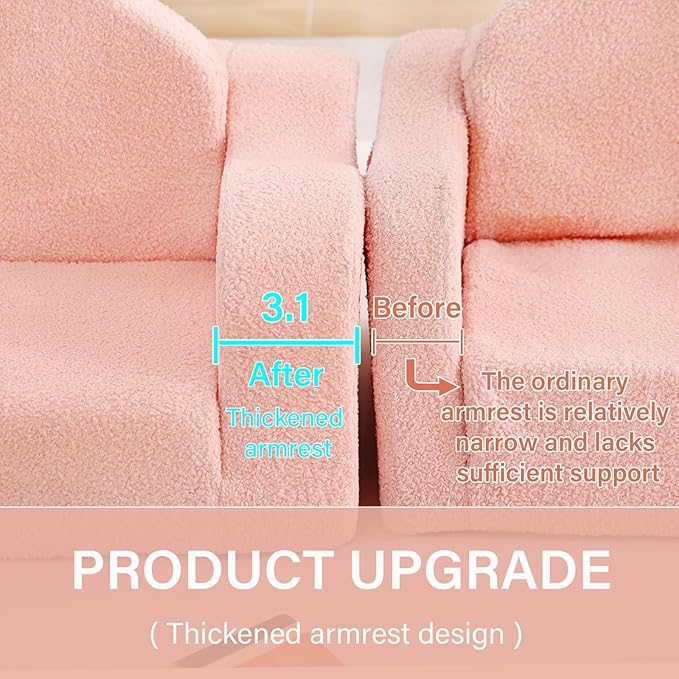 Tiita Kids Sofa, 2-in-1 Kids Sofa Chair, Convertible Children Couch to Lounger, Flip Out Kids Sofa Chair, Toddler Armrest Chair Bed for Girl or Boy(Dark Grey Dinosaur)