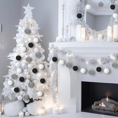 Syhood 18 Pcs 1.57 Inch Christmas Ball Ornaments Boho Farmhouse Jute Rope Hanging Balls Burlap Neutral Rustic Ornaments for Xmas Tree Holiday Wreath Garland Wedding Home