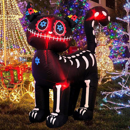 4 Feet Tall Halloween Inflatable Black Cat LED Lights Decor Outdoor Indoor Holiday Decorations,Blow up Lighted Yard Decor, Giant Lawn Inflatable Home Garden Party Decoration