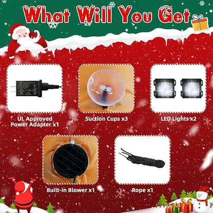 B&D 4FT Christmas Inflatables Gingerbread Man Lean Out from Window Outdoor Decorations, Christmas Window Inflatable Gingerbread Blow Up Yard Decorations Built-in LED Lights for Indoor Lawn Yard Garden