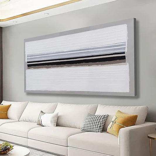 Black and White Canvas Wall Art Decor Modern Wall Decor Home paintings Decor Wall Art Prints Minimalist Stripes Artwork for Living Room Wall Bedroom Kitchen Office Decor 20"×40"