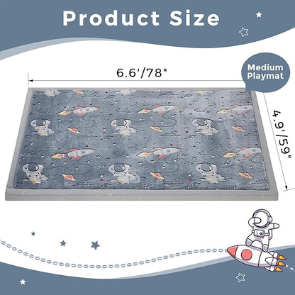 MAXYOYO Baby Play Mat, 1.2" Thick Memory Foam Soft Padded Carpet with Non-Slip Backing, Japanese Tatami Rug Living Room for Kids Toddler Children Nusery