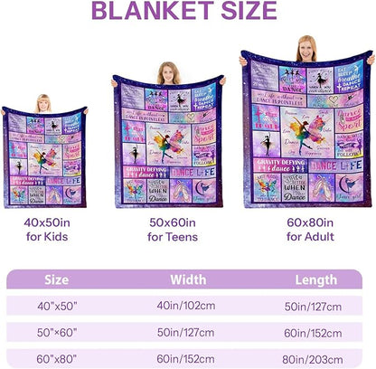 Gifts for Dancers, Dance Gifts Dance Recital Gifts for Girls, Dance Blanket, Dancer Gifts for Girls Teens, Ballet Blanket Gymnastics Blanket on Christmas Birthday Thanksgivings 60x80 in