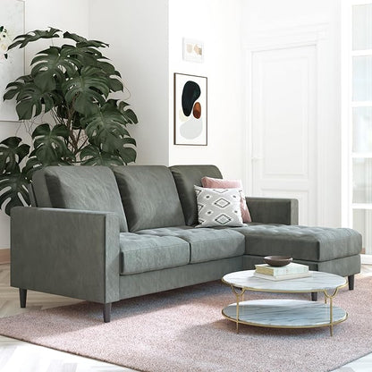CosmoLiving by Cosmopolitan Strummer Reversible Sectional Couch, Light Gray Sofa, Sectional Couch