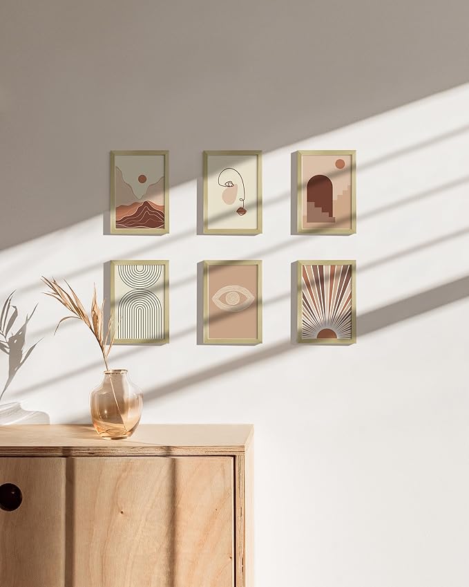 HAUS AND HUES 4x6 Gold Metal Picture Frames - 4X6 Frames Bulk - Features Premium Aluminum, Vertical Hanging, Easel Back for Tabletop, Home, Office (4x6 in, Gold, Set of 6)