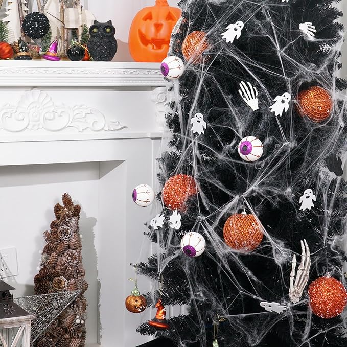 3.15" Christmas Ball Ornaments Glitter Shatterproof Christmas Tree Ornaments Sequin Xmas Hanging Balls Decorations for Wedding Party Holiday(Orange)