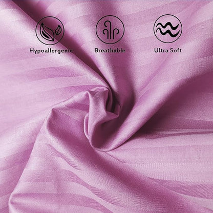 Toddler Pillowcases Set of 2, Hypoallergenic 14x19 Pillow Cover Fits Pillows Sized 13x18 or 14x19, 100% Soft Cotton Envelope Closure Kids Pillowcase for Sleeping, Machine Washable, Pink Stripe