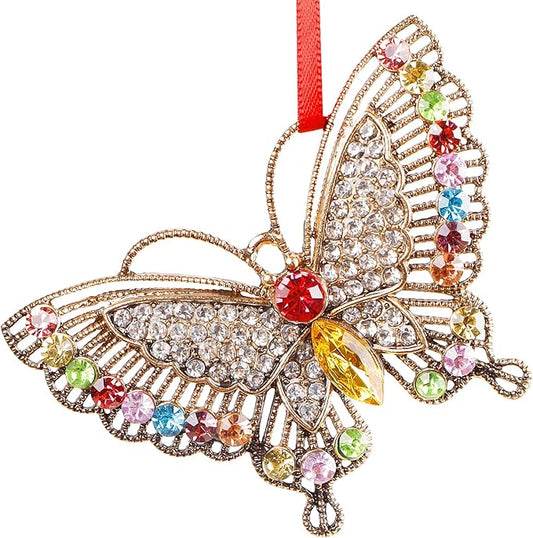 PETCEE Butterfly Christmas Ornaments 2025 - Monarch Butterfly Ornaments for Christmas Tree Decorations Metal Monarch Hanging Tree Ornament Keepsake Gifts for Women Girls Sisters Mom Granddaughter