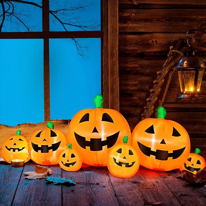 8 FT Halloween Inflatable Pumpkins Decorations Halloween Blow Up LED Lights Decor Outdoor Indoor Holiday Decorations, Decoration Autumn, Lawn Inflatables Home Family Outside