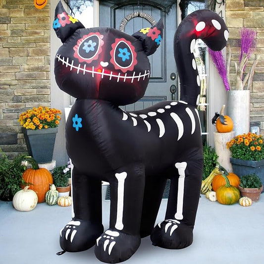4 Feet Tall Halloween Inflatable Black Cat LED Lights Decor Outdoor Indoor Holiday Decorations,Blow up Lighted Yard Decor, Giant Lawn Inflatable Home Garden Party Decoration