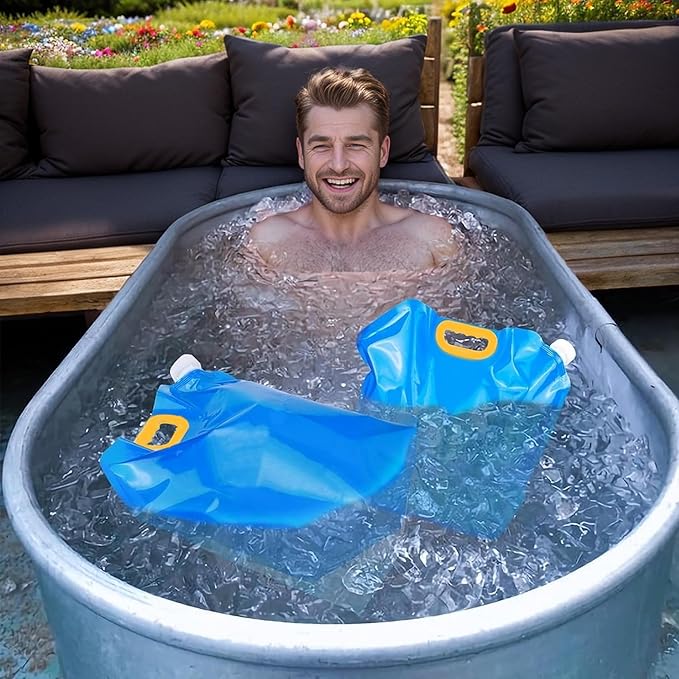 Ice Bath Bags, Portable/Reusable Ice Pack, Ice Maker for Ice Bath, Chiller for Cold Plunge, Applicable to for Athlete's Ice Cold Therapy and for Ice Bucket Challenge Game (10L, Count, 2)