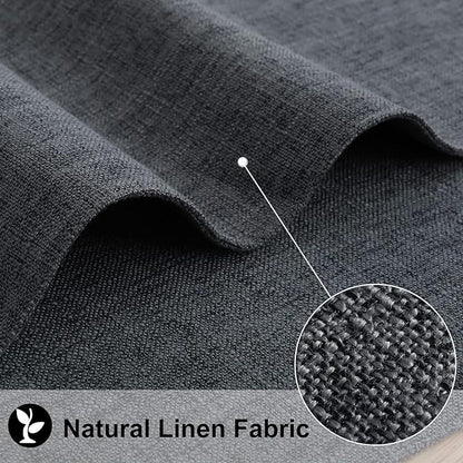 homing Charcoal Cloth Placemats Set of 6 – Cotton Linen Blend Washable Farmhouse Dining Table Mats for Indoors & Outdoors, Easy to Clean, 13x 19 Inch