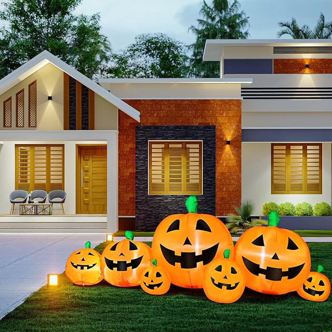 8 FT Halloween Inflatable Pumpkins Decorations Halloween Blow Up LED Lights Decor Outdoor Indoor Holiday Decorations, Decoration Autumn, Lawn Inflatables Home Family Outside